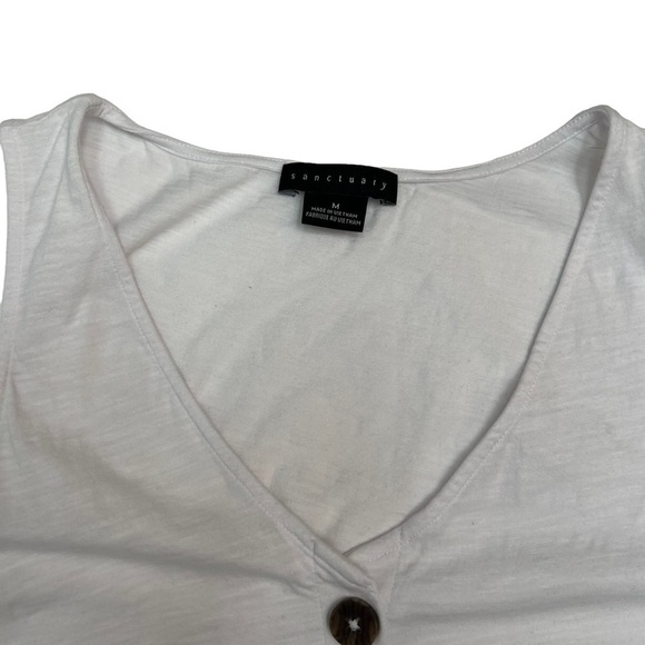 Sanctuary V-Neck Heartstrings V-Neck Button Front Tank Top Size M - Picture 10 of 11
